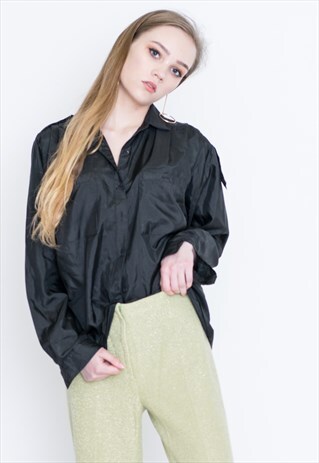 VINTAGE BLACK LONG SLEEVE RETRO SHIRT