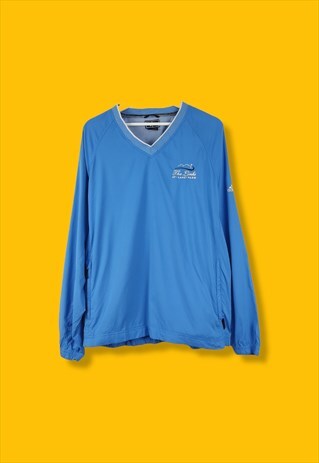 VINTAGE ADIDAS THE LINKS WINDBREAKER SWEATSHIRT IN BLUE M