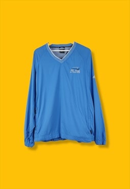 Vintage Adidas The Links Windbreaker Sweatshirt in Blue M