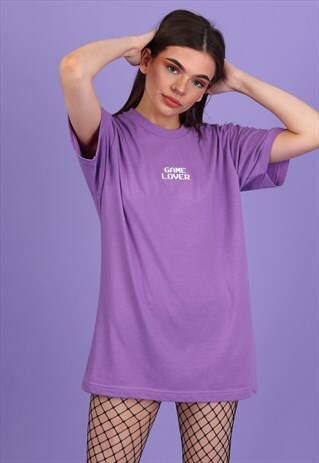 TSHIRT IN PURPLE WITH EMBROIDERED WHITE GAME LOVER