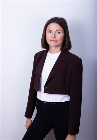 REWORKED CROPPED BROWN BLAZER