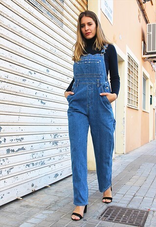 MID BLUE DENIM DUNGAREES