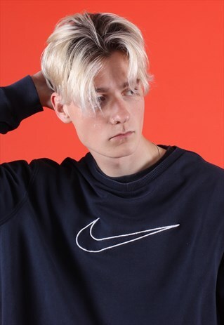 NAVY NIKE EMBROIDERED SWEATSHIRT
