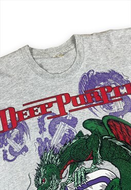 Deep purple Vintage 90s Grey T-shirt Double sided print