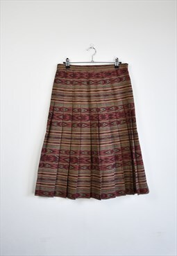 60s long loose boho pleated skirt