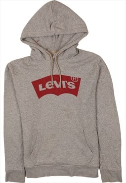 Vintage 90's Levi's Hoodie Spellout Pullover Grey Medium