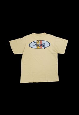 Vintage 90s Stussy Made in USA T-Shirt in Cream
