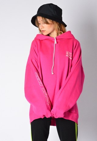 VINTAGE 70S PINK GRAPHIC SPORTS HOODIE