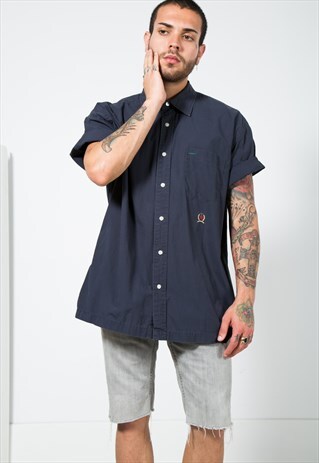 VINTAGE 80STOMMY HILFIGER SHORT SLEEVE SHIRT/ S4353