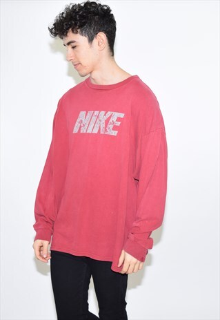 VINTAGE 90S RED NIKE LONG SLEEVE T SHIRT