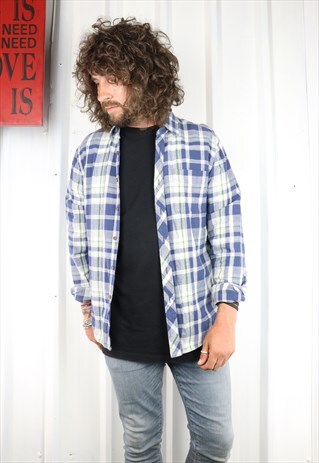VINTAGE CHECK FLANNEL OVERSIZED GRUNGE INDI SHIRT