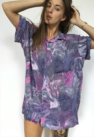 PATTERNED OVERSIZED RETRO VINTAGE UNISEX FESTIVAL SHIRT