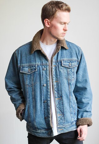 VINTAGE DENIM SHERPA JACKET