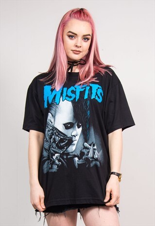 90'S VINTAGE BLACK MISFITS BAND ROCK T-SHIRT
