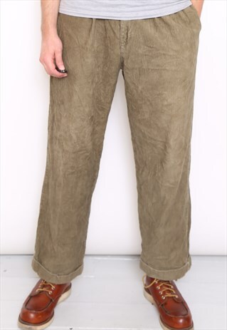 VINTAGE BEIGE JUMBO CORD TROUSERS