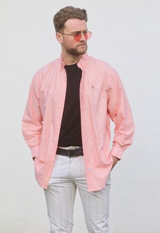 RALPH LAUREN USA SALMON PINK SPECKLED VINTAGE SHIRT
