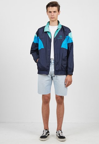 VINTAGE NAVY BLUE SERGIO TACCHINI ZIP TRACK JACKET