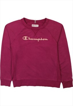 Vintage 90's Champion Sweatshirt Spellout Crew Neck Purple