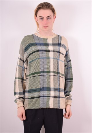 NAUTICA MENS VINTAGE JUMPER SWEATER LARGE MULTI 90S