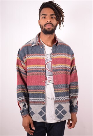 MENS VINTAGE SHIRT SMALL MULTI 90S