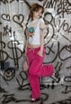 Y2K VINTAGE HOT BABE CHILL JOGGERS IN WATERMELON PINK