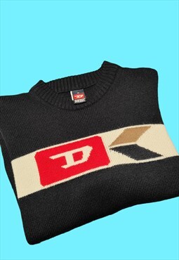 Y2k vintage rare diesel big logo jumper 