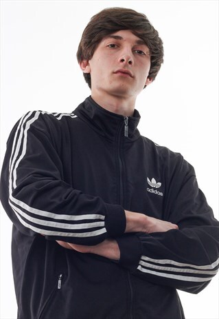 VINTAGE ADIDAS ORIGINALS TRACKSUIT TRACK TOP 90S BLACK