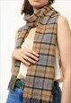 80S VINTAGE BARBOUR TARTAN CHECKED LAMBSWOOL SCARF 4831