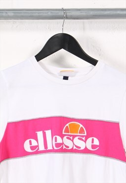 Vintage Kids Ellesse T-Shirt in White Casual Tee Ages 12-13
