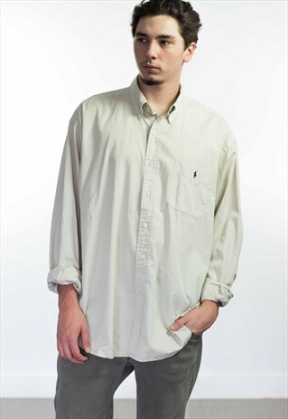 VINTAGE POLO RALPH LAUREN LOGO SHIRT 90S XL 12.4
