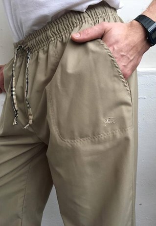VINTAGE 90' ELEGANT BURBERRY UNIQUE UNISEX BEIGE TROUSERS
