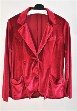 Vintage 00s velvet jacket in maroon