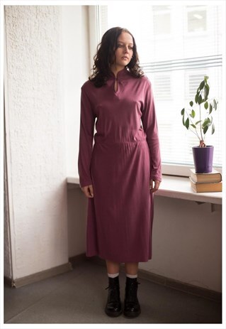 VINTAGE 80'S PURPLE MIDI DRESS