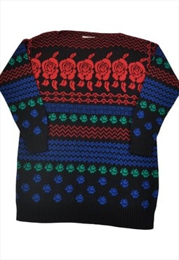 Vintage Knitwear Sweater Retro Pattern Ladies Medium