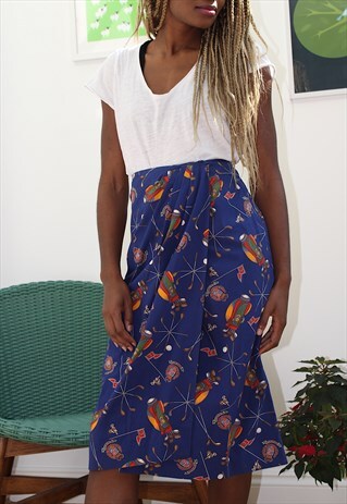 80S KITSCH COTTON MIDI SKIRT