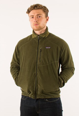 VINTAGE GREEN PATAGONIA FULL ZIP FLEECE