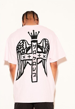 WINGS OVERSIZED PINK TEE