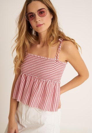 STRIPED FLARED TOP