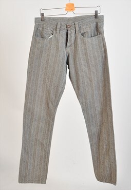 Vintage 00s striped trousers in grey