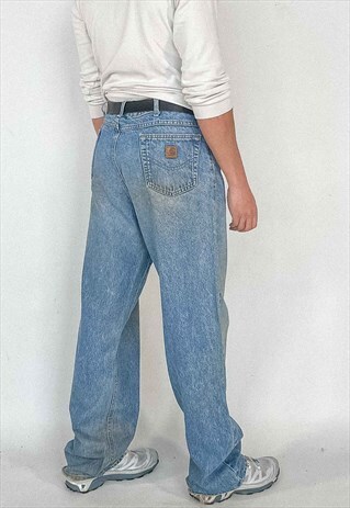 Vintage Carhartt Loose Fit' Jeans  Men's Mid Blue