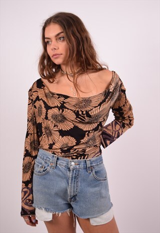 VINTAGE ROBERTO CAVALLI TOP LONG SLEEVE MULTI