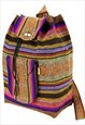 MEXICAN STYLE BACKPACK PURPLE & BROWN 