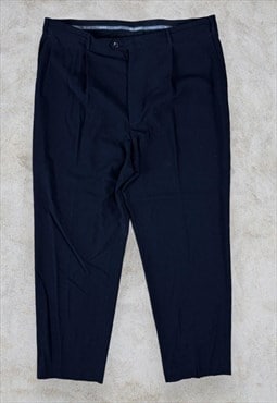 Armani Collezioni Suit Trousers Navy Blue Wool W42 L32