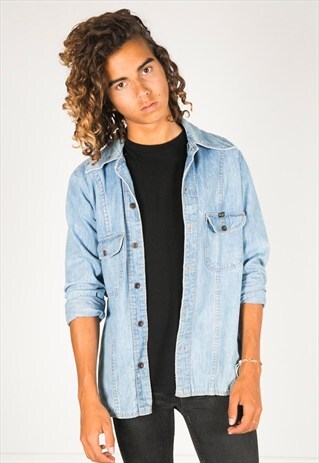 VINTAGE 80S WRANGLER DENIM OVERSHIRT / R337