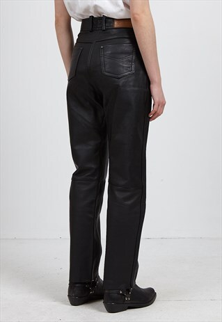 VINTAGE BLACK CROMWELL LEATHER TROUSERS BOTTOMS