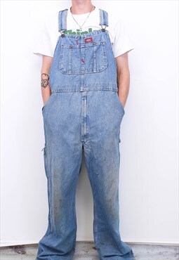 Vintage Dickies Overalls Denim Blue Trousers Leg With Logo