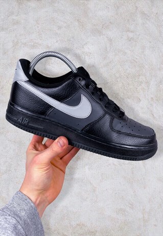 NIKE AIR FORCE AF 1 BLACK GREY WOMEN'S TRAINERS UK 5