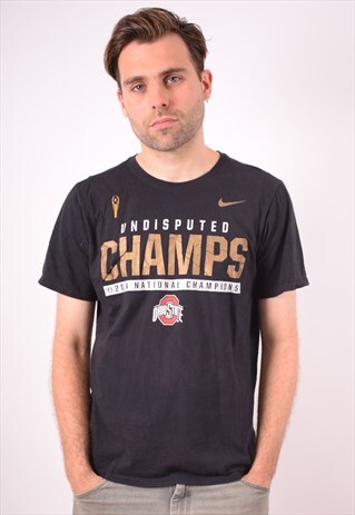 NIKE MENS VINTAGE T-SHIRT TOP LARGE BLACK