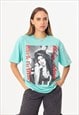 AMY WINEHOUSE UNISEX TEE PRINTED T-SHIRT IN TURQUOISE