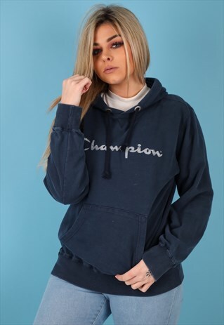 VINTAGE CHAMPION HOODIE IN NAVY NH64